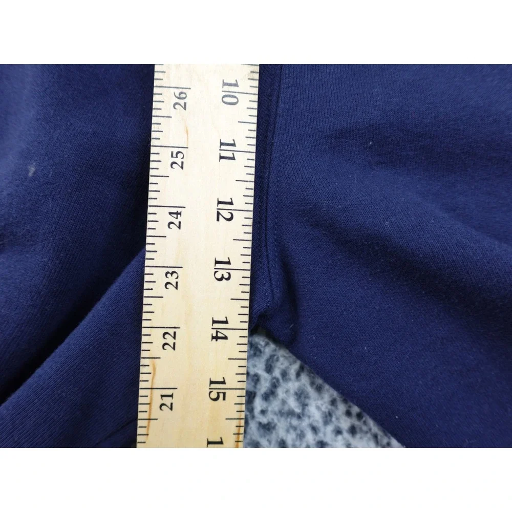 Soffe Navy Graphic Sweatpants Joggers Yellow Print Drawstring Elastic Medium‎